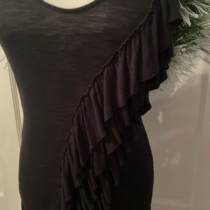 Black ruffle tank top